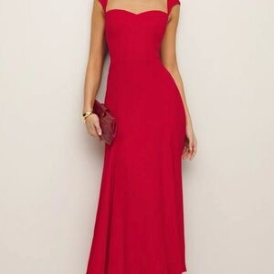 Reformation Bryson Midi Dress - Cherry Red